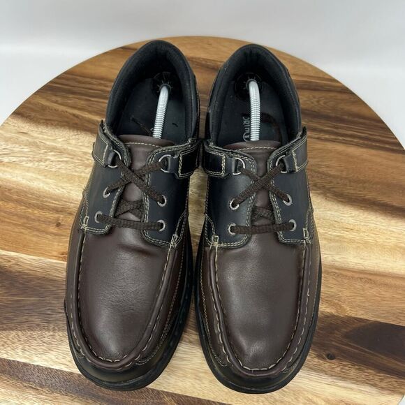 OrthoFeet Men’s Size 12 D Baton Rouge Brown/Black Leather Loafer Lace Up Shoes main image 9